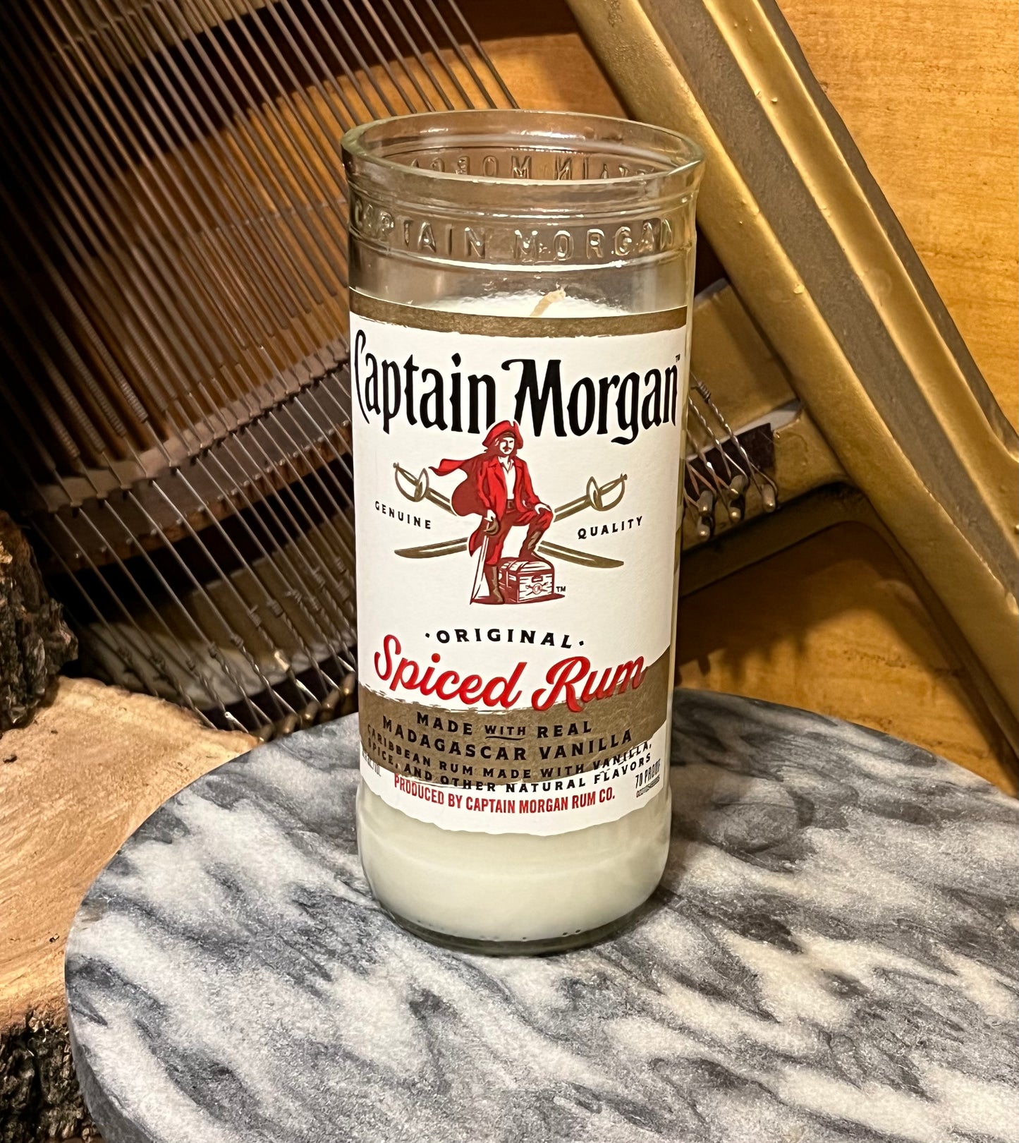 Captain Morgan bottle candle