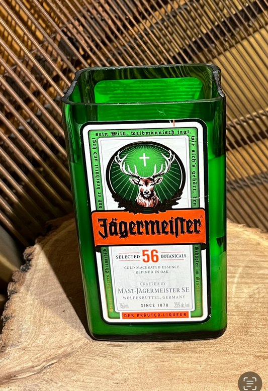 Upcycled Jager Bottle Candle