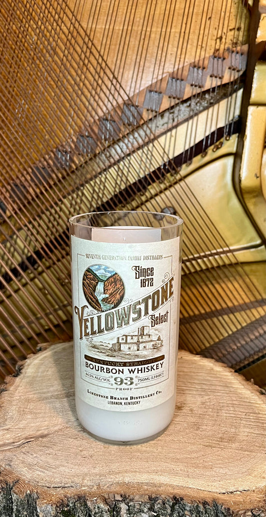 Yellowstone Whiskey bottle candle