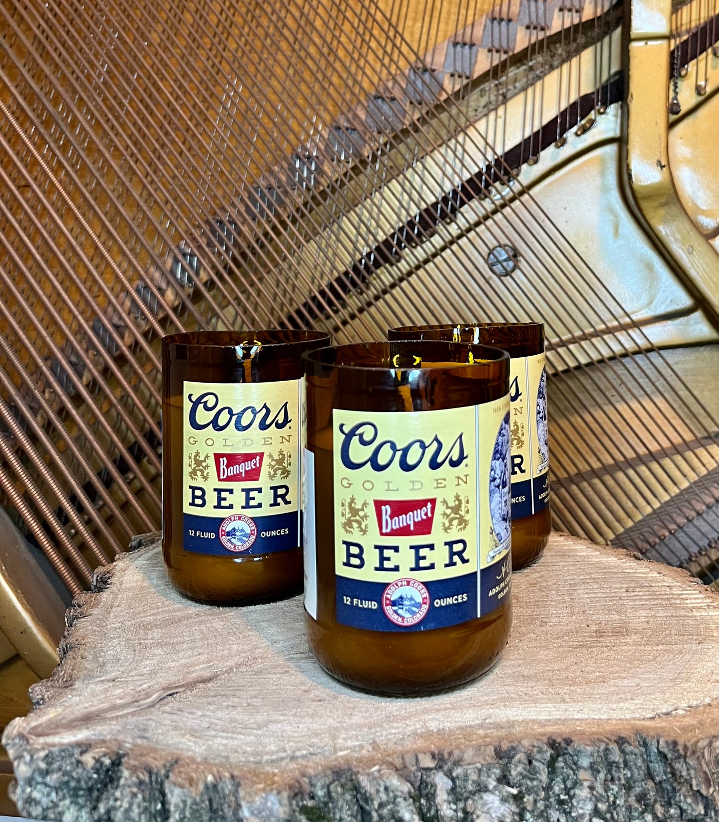 Upcycled Coors Banquet Beer bottle Candle (sold individually)