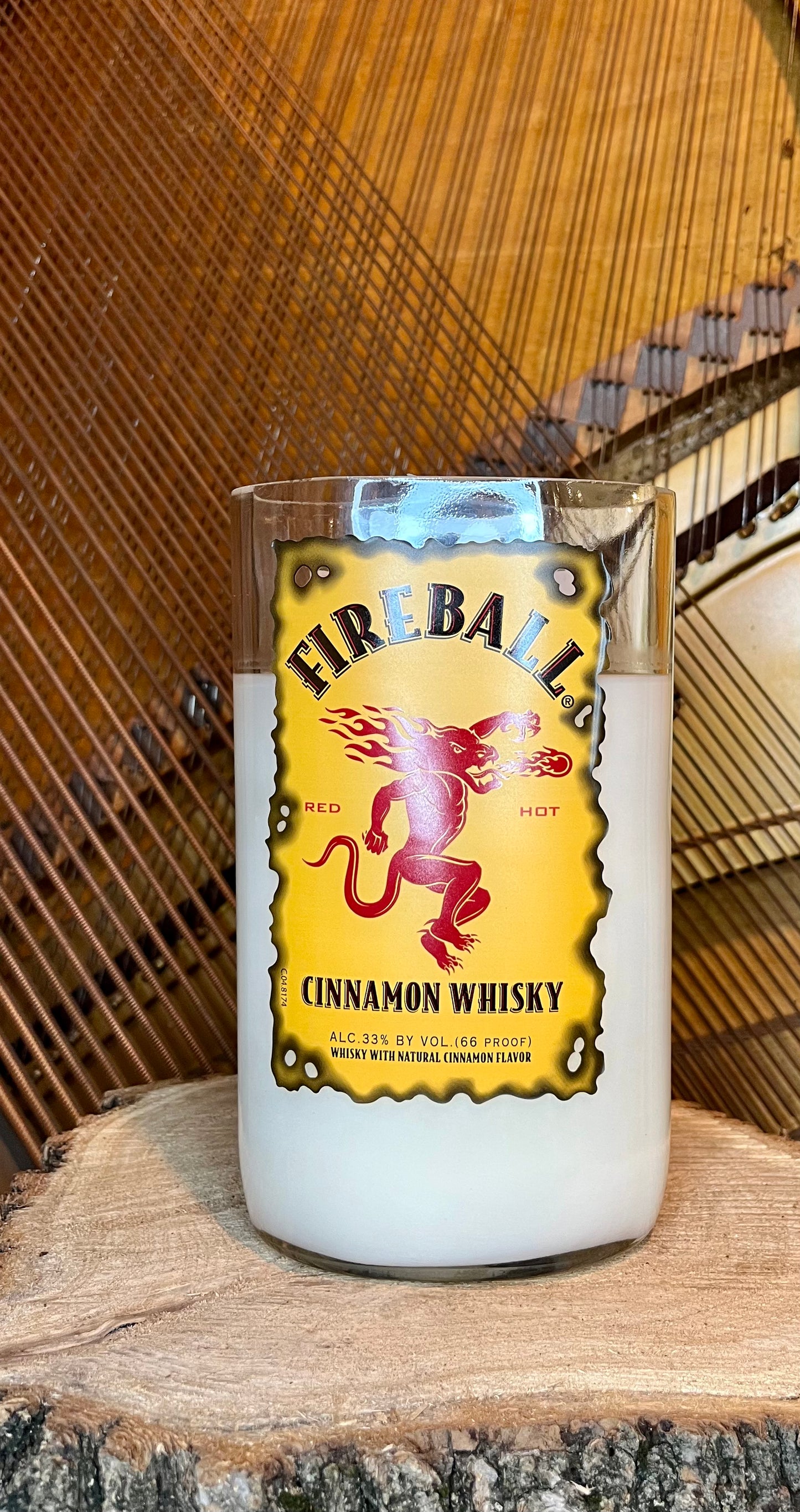 Fireball Whisky bottle candle (1L) size with Cinnamon Scent