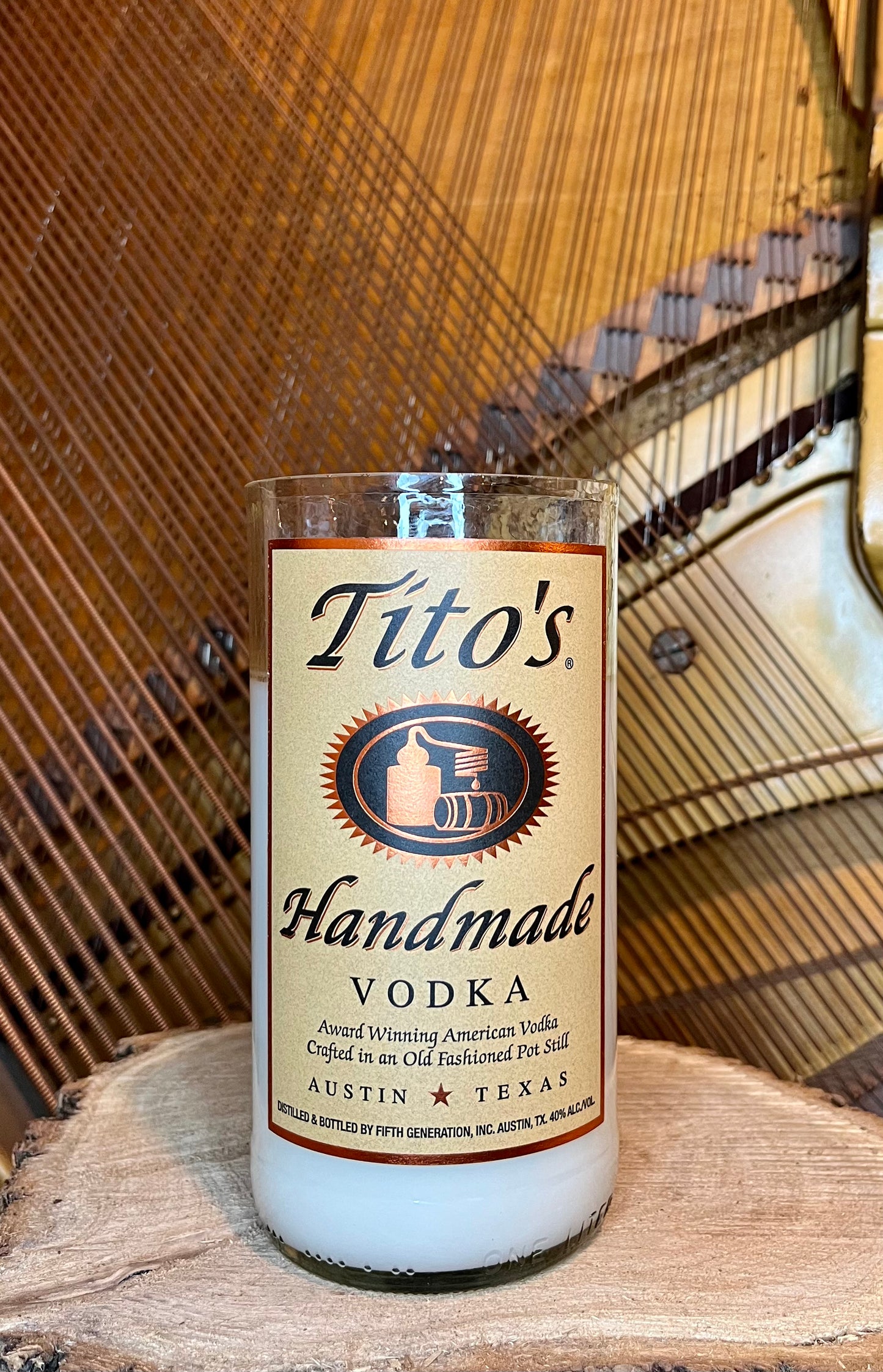 Tito's Vodka Bottle Candle (1L) size