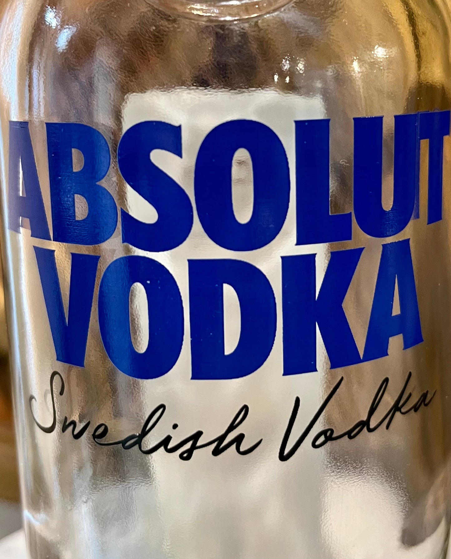 Upcycled Absolut bottle Candle (Different Labels Available)