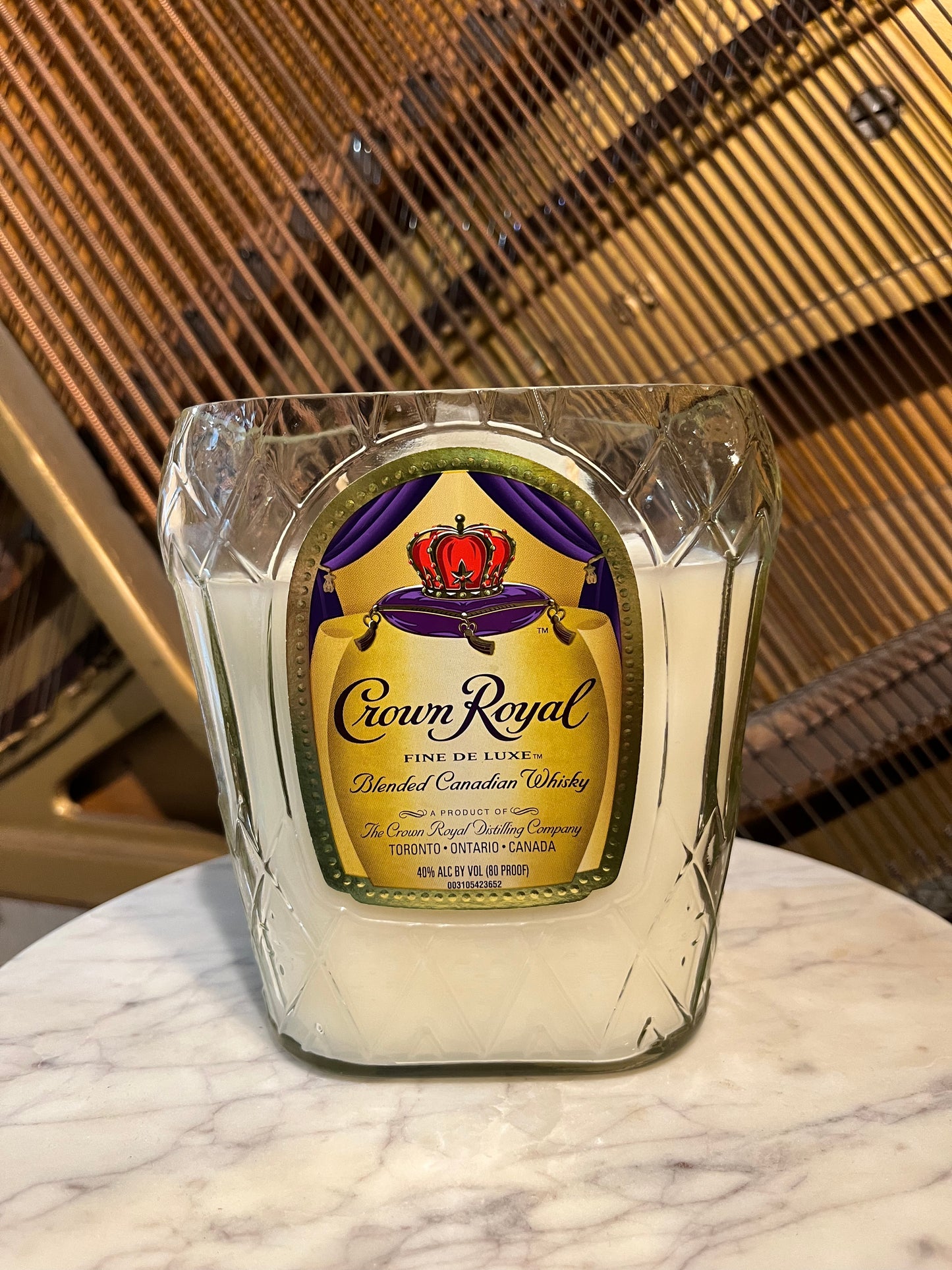 Upcycled Crown Royal Bottle Candle (Different Labels Available)