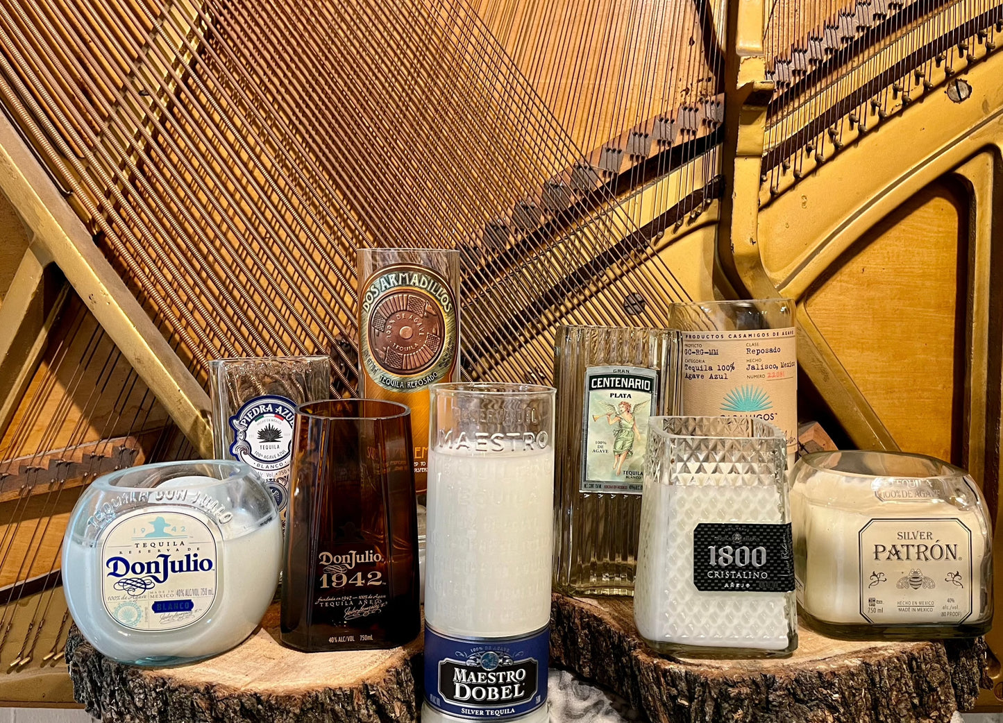 Tequila and Mezcal Bottle Candles (over 25 to choose from)