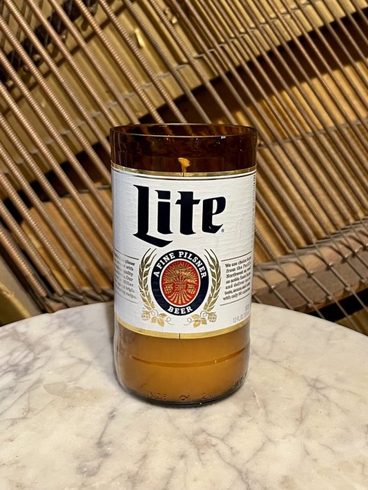 Miller Lite Bottle Candle