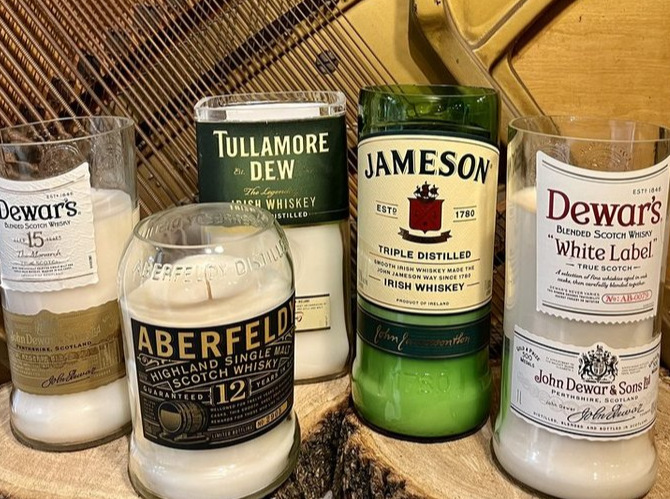 Irish & Scotch Whiskey Bottle Candles (12 Different Bottles)